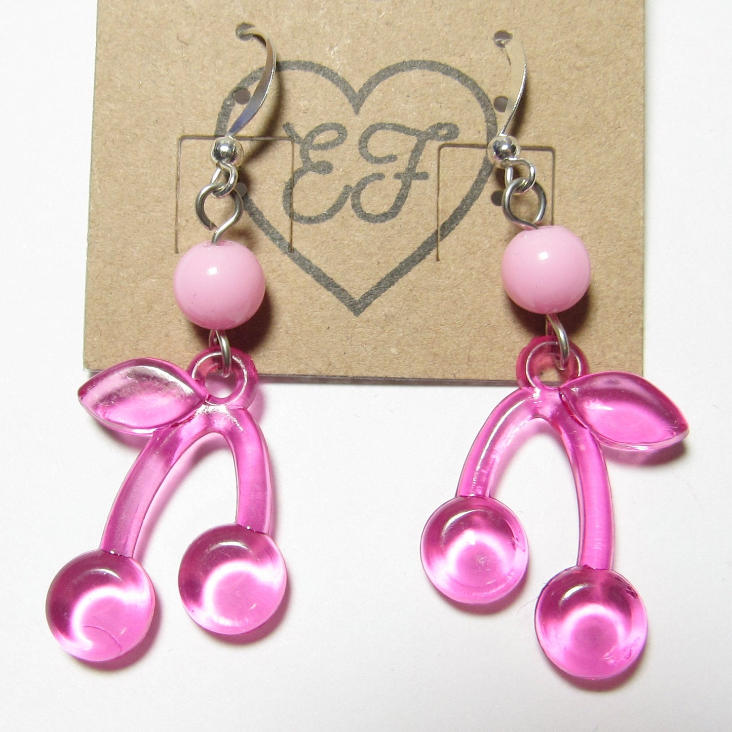 Kawaii Decora Pink Cherry Dangle Earrings