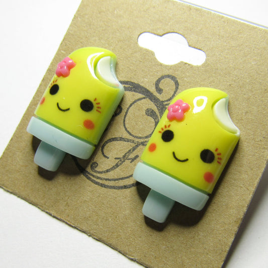 Yellow, Pink & Blue Kawaii Popsicle Earrings