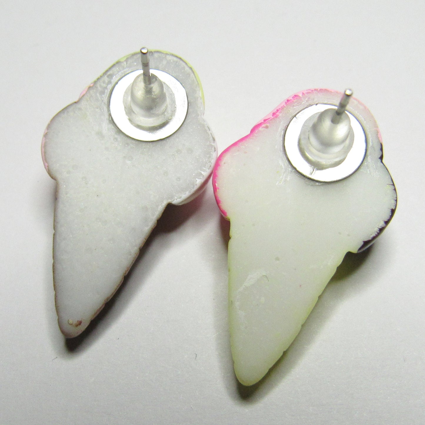 Brown and Yellow Kawaii Ice Cream Cone Stud Earrings